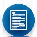 Icono de una cámara escaneando texto, con una indicación de procesamiento local, para OCR seguro.