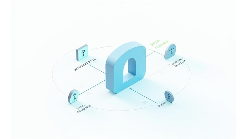 Diagrama que muestra los tipos de datos que LuminaSync recopila, con flechas que indican sus propósitos anonimizados y cifrados.